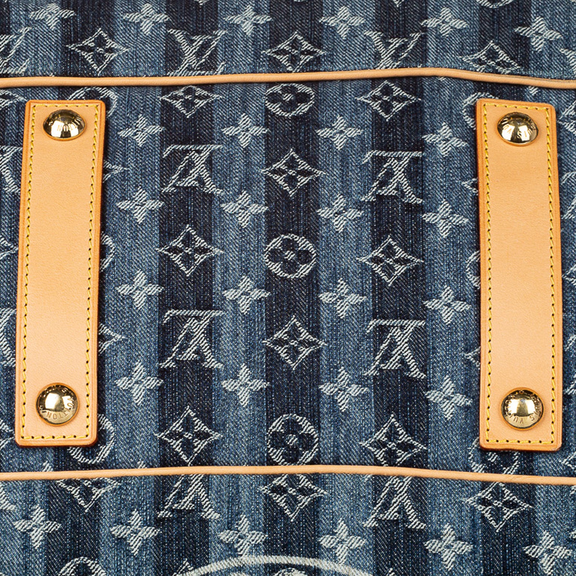 Louis Vuitton, Bags, Vintage 206 Louis Vuitton Denim Monogram Cabas Raye  Bag Mm Denim Crossbody