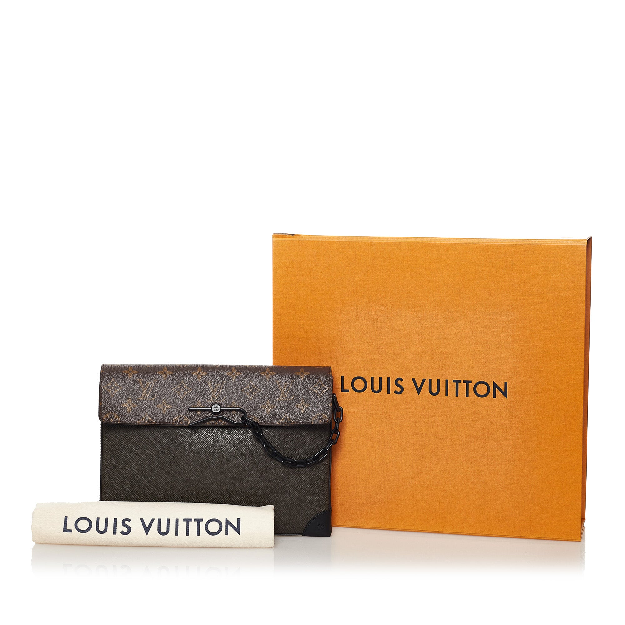 Pochette voyage leather small bag Louis Vuitton Yellow in Leather