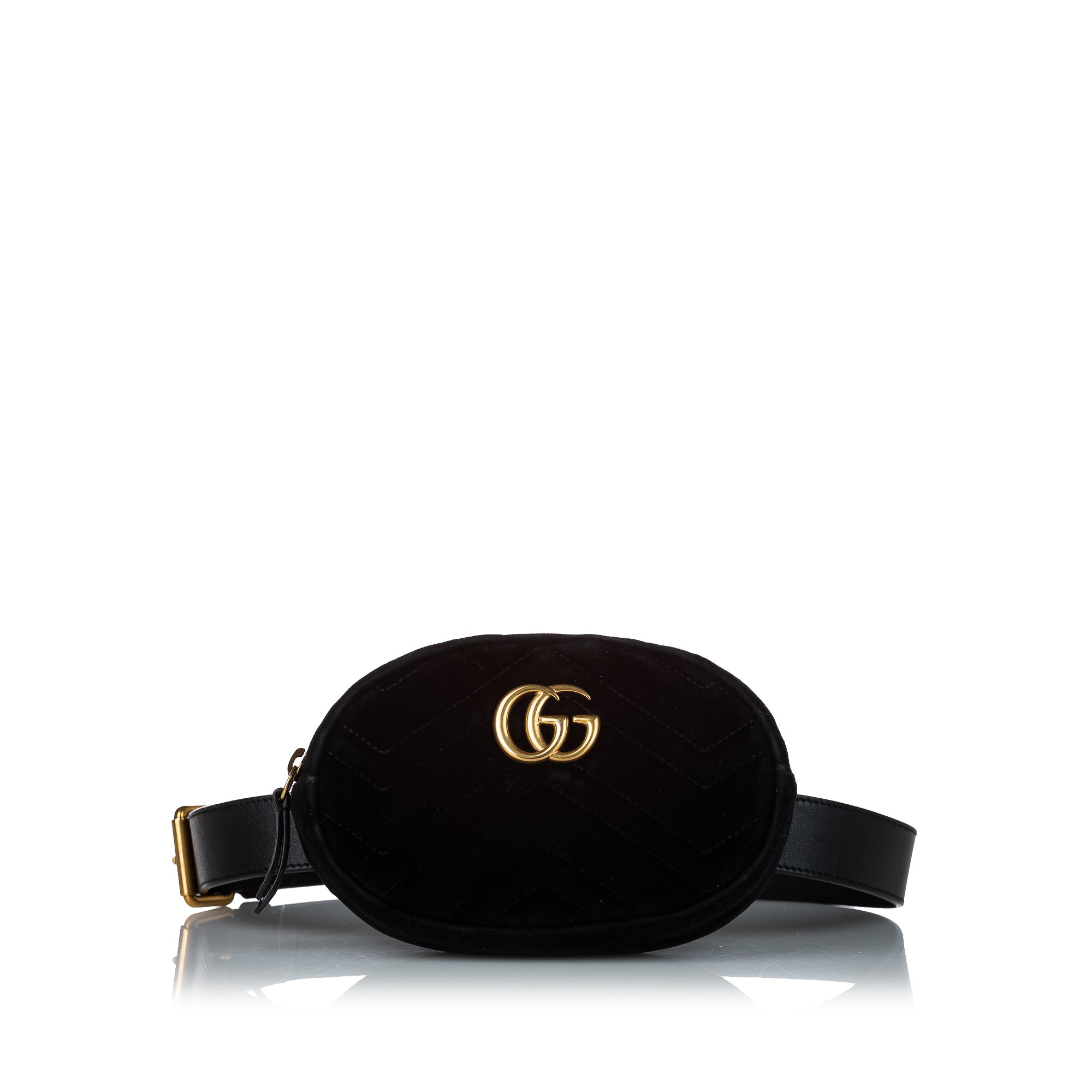 Black Gucci GG Marmont Velvet Belt Bag