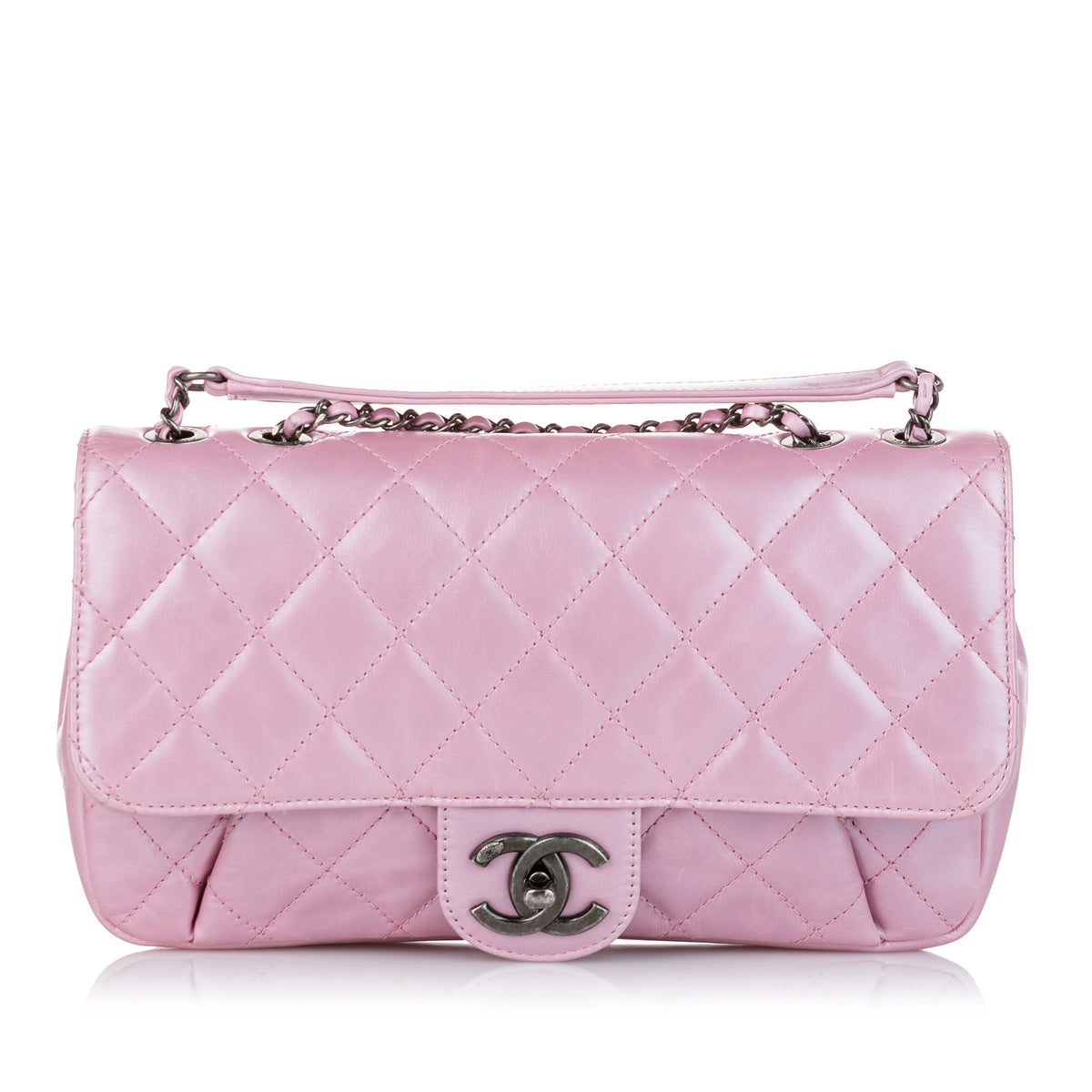Preloved CHANEL Timeless Pink Quilted Lambskin Medium Single Flap Chain  Shoulder Bag 22203053 071423 $500 OFF