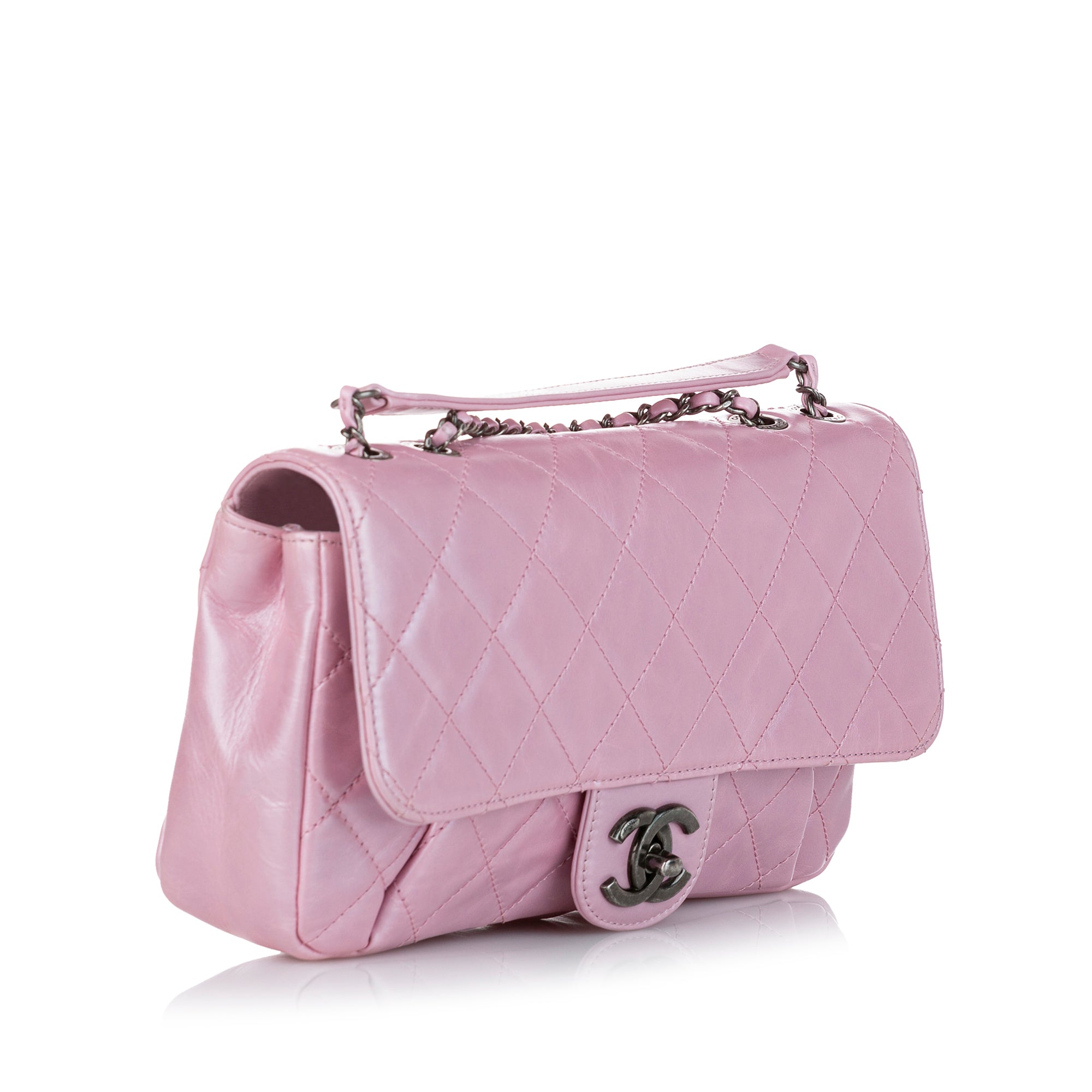 Chanel Pink Quilted Leather Medium Classic Double Flap Bag