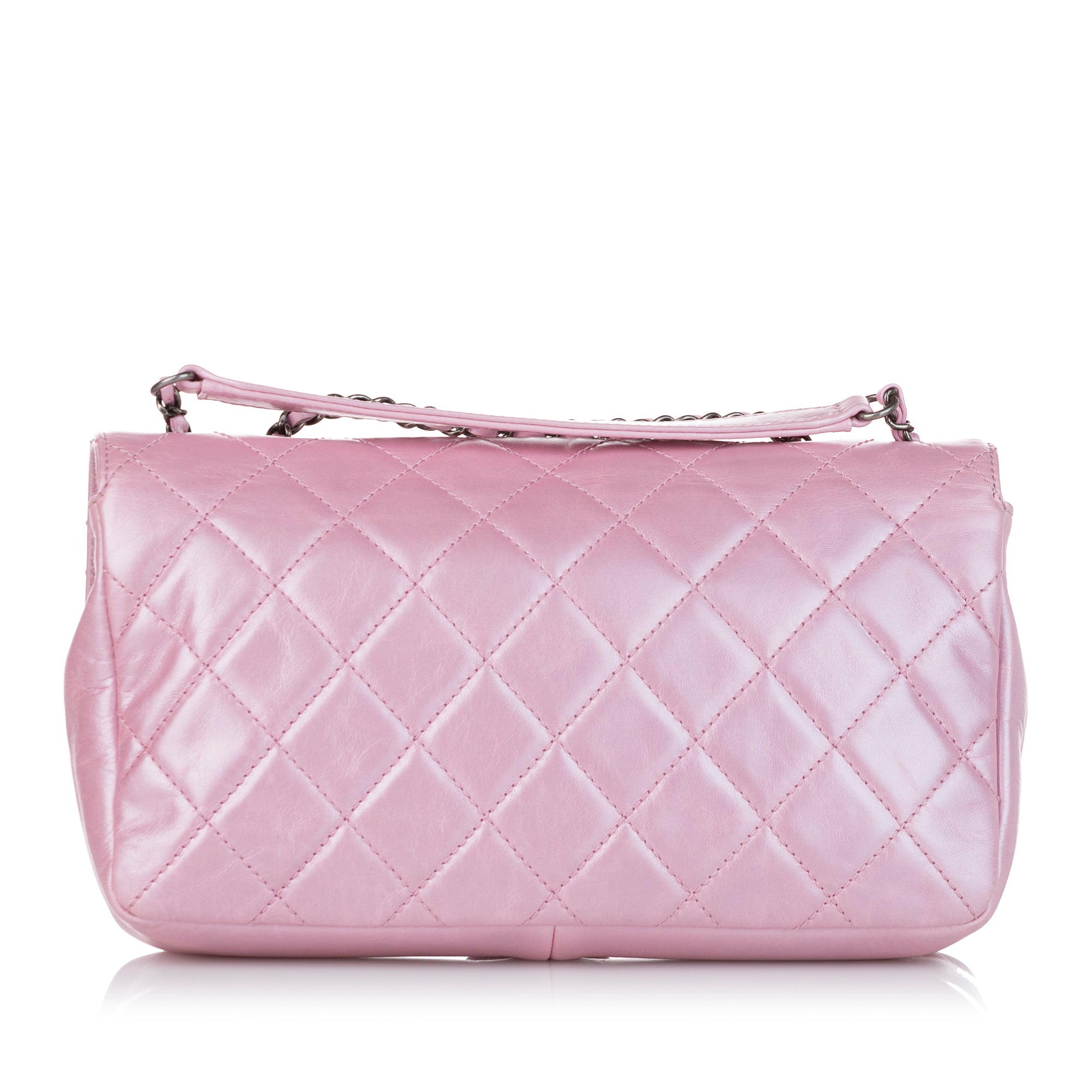 Preloved CHANEL Timeless Pink Quilted Lambskin Medium Single Flap