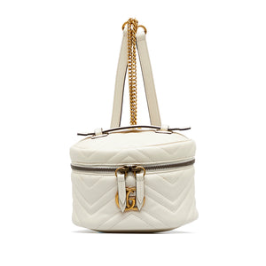 Gucci Cream Marmont Leather Backpack with Gold GG Preloved Gucci Cream GG Marmont Leather Round Backpack  main image 2