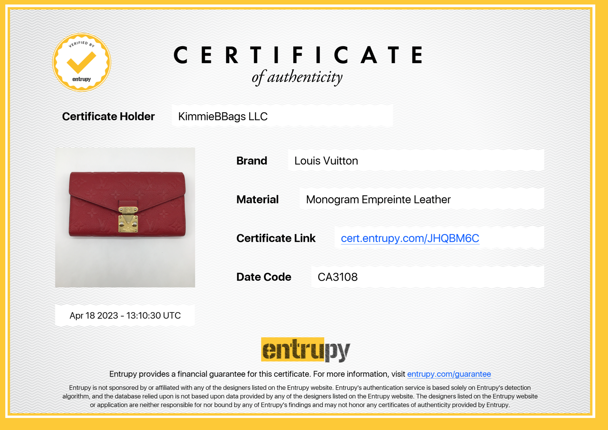 Louis Vuitton Scarlet Monogram Empreinte Leather Metis Wallet Louis Vuitton