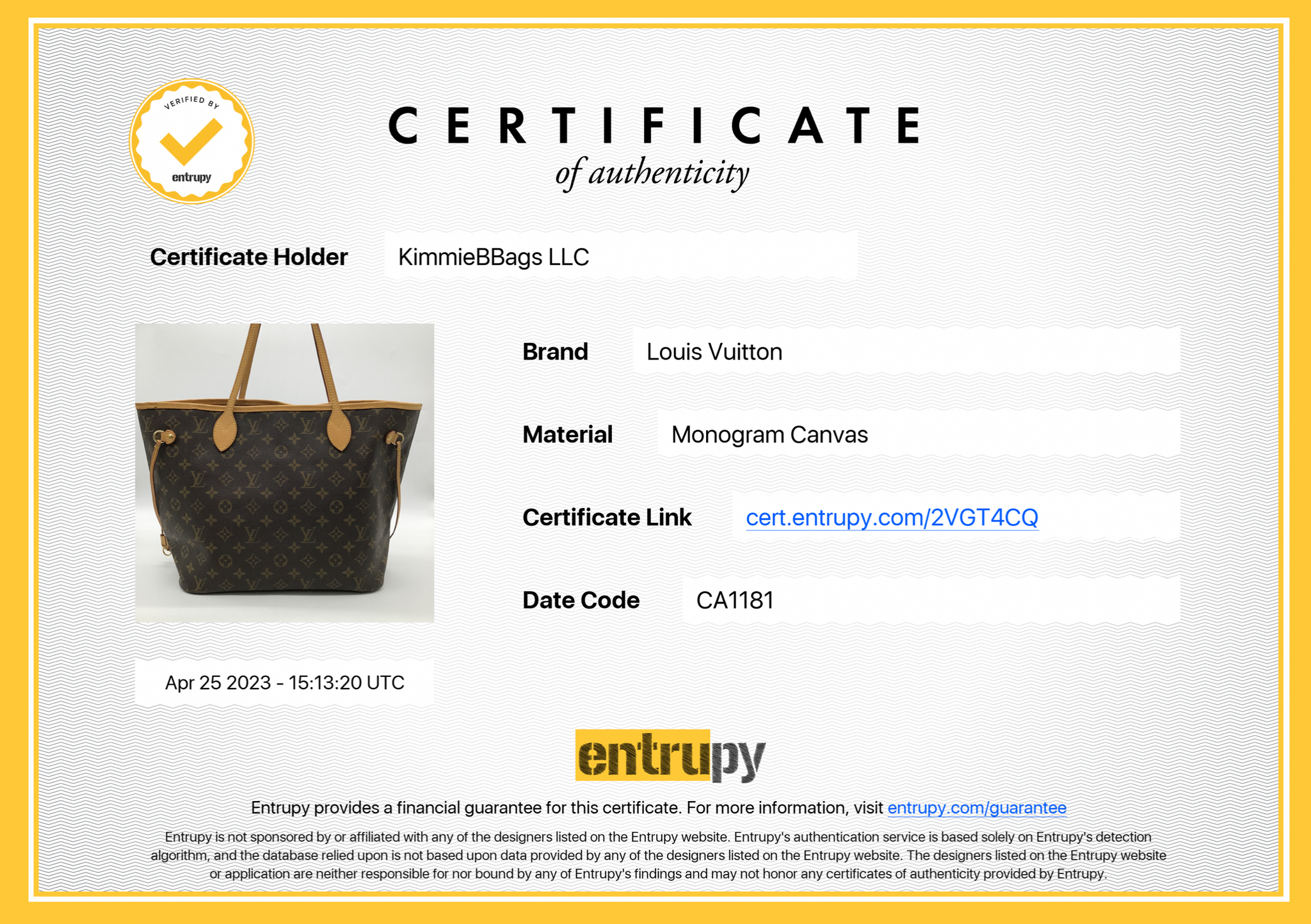 Authenticated Used Louis Vuitton Monogram Mini Run Neverfull MM Sepia  M40515 Tote Bag