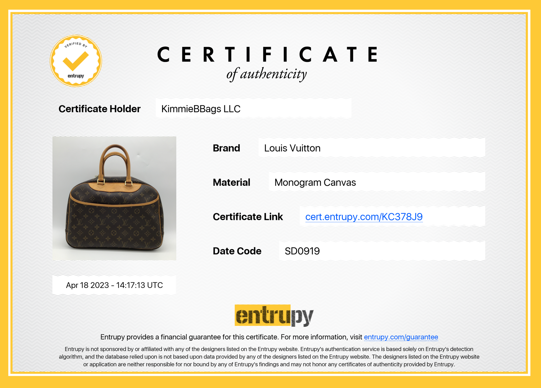 Buy Authentic Louis Vuitton Deauville Leather Vintage Handbag