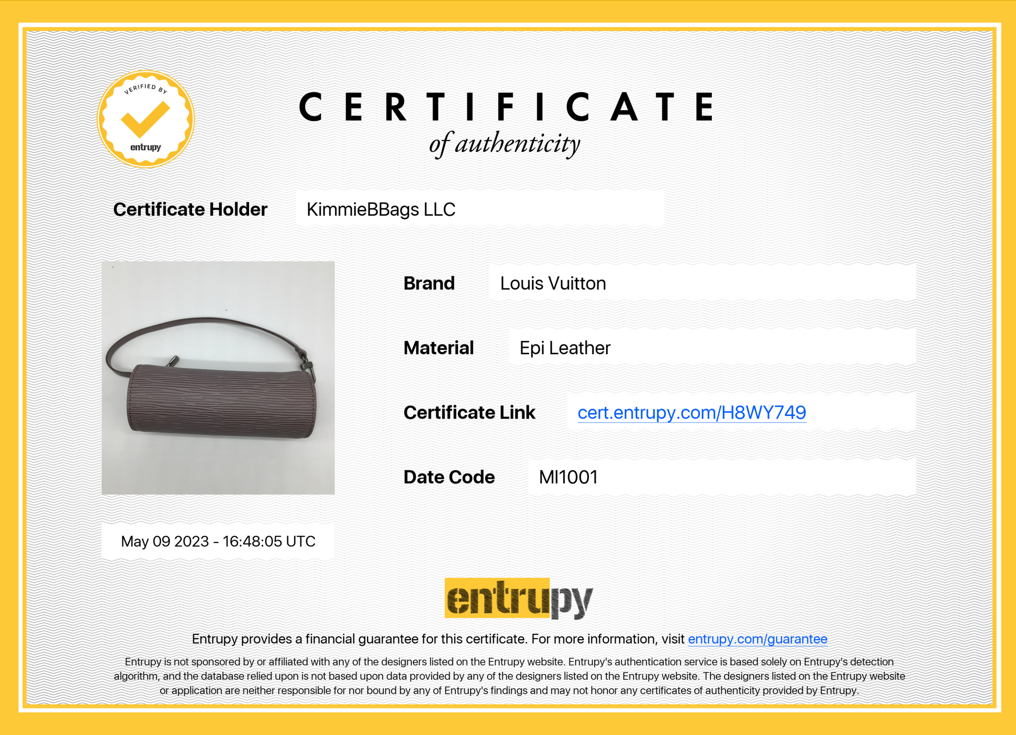 Preloved Louis Vuitton Gray Epi Papillon Mini Pouch Bag MI1001 051923 –  KimmieBBags LLC