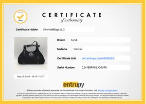 Preloved Fendi Zucchino Black Nylon  and Leather Shoulder Bag 22418BR463JQ5078 051023 $300 OFF