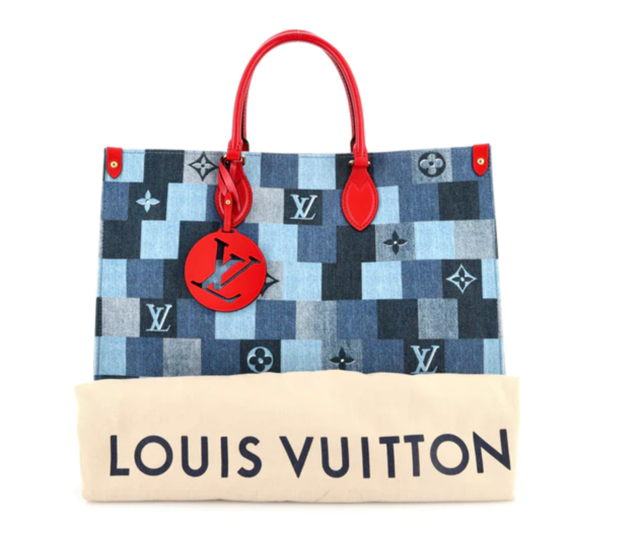 Onthego cloth tote Louis Vuitton White in Cloth - 25250957
