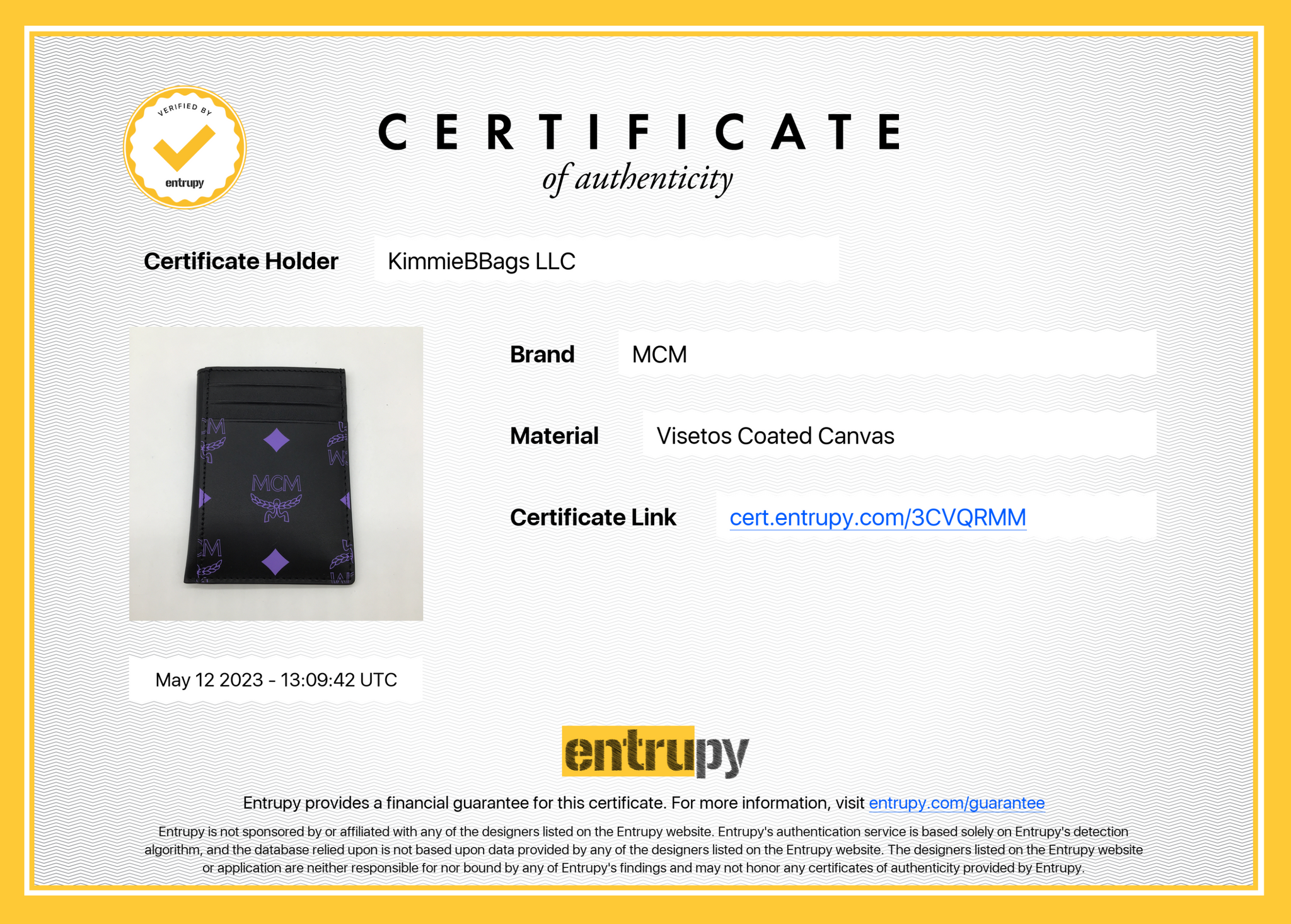 PRELOVED MCM Black and Purple Visetos Leather Cardholder 10112111 052223