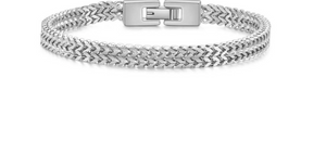 Men's WHITE GOLD Stainless Steel Plated Gold Chain Titanium Steel Bracelet - DEAL OF THE NIGHT 060723