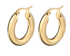 YELLOW GOLD - Stainless Steel 18K Gold Plated GOLD Circle Hoop Earrings  - DEAL OF THE NIGHT - LIVE SHOW 080523