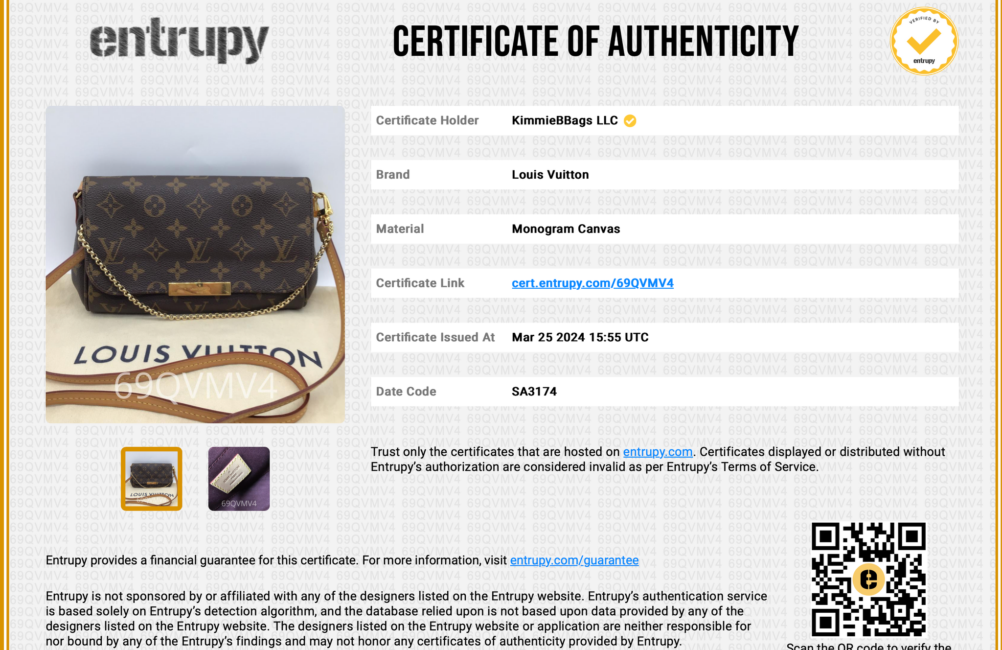 PRELOVED Louis Vuitton Discontinued Monogram Favorite PM Bag 69QVMV4 040924 P