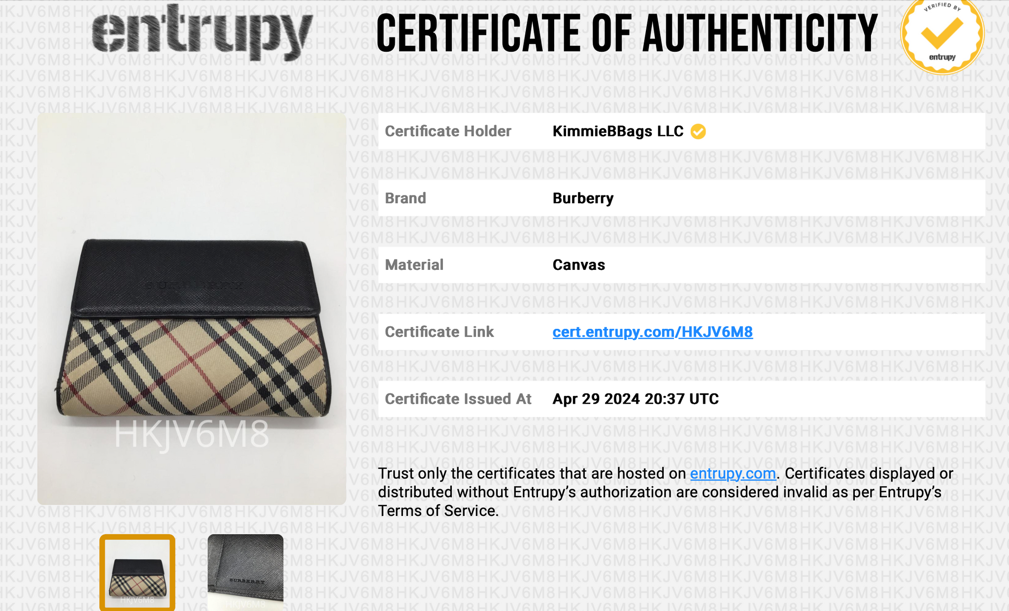 Preloved BURBERRY Nova Check Embossed Black Leather Bifold Wallet HKJV6M8 050724 H