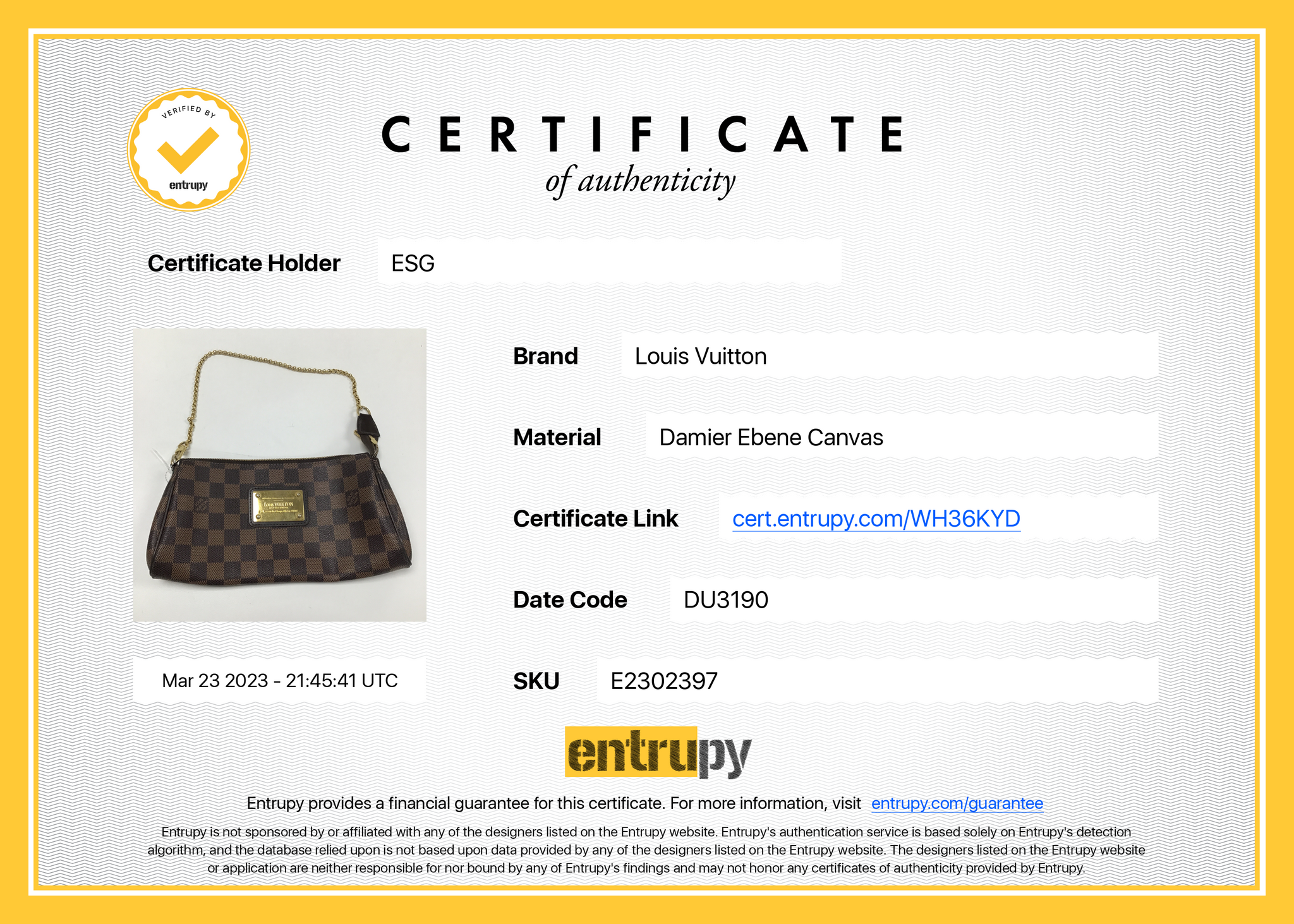 PRELOVED Louis Vuitton Damier Ebene Eva Bag DU3190 092923 – KimmieBBags LLC