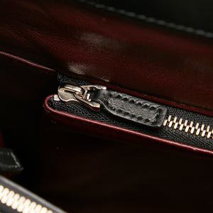 Preloved GUCCI Black and Tan Leather Medium Zumi Top Handle Bag 564714520981 062123