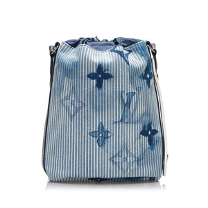 Louis Vuitton Blue Denim Watercolor Monogram Canvas Stripe Sac Marin Bb Bag
