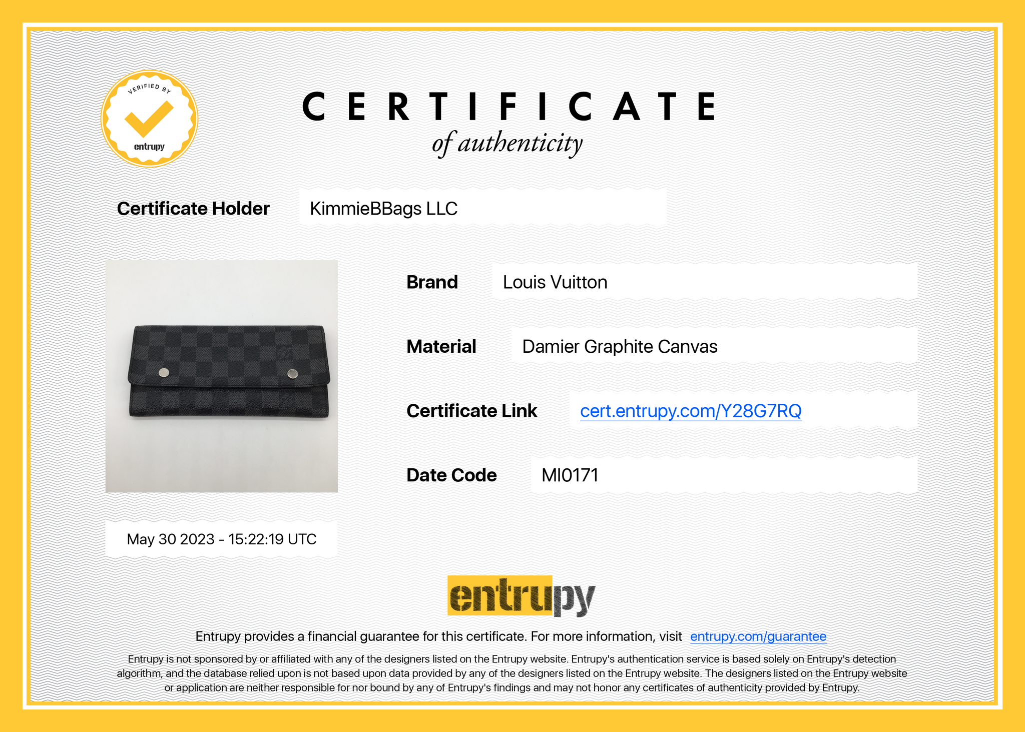PRELOVED Louis Vuitton Damier Graphite Portefeuille Ron Modular Wallet –  KimmieBBags LLC