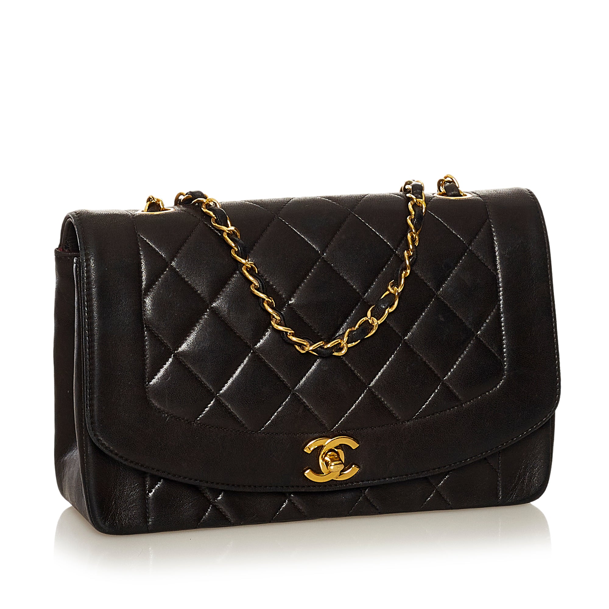 Chanel Caviar Medium Diana Flap Bag in Black