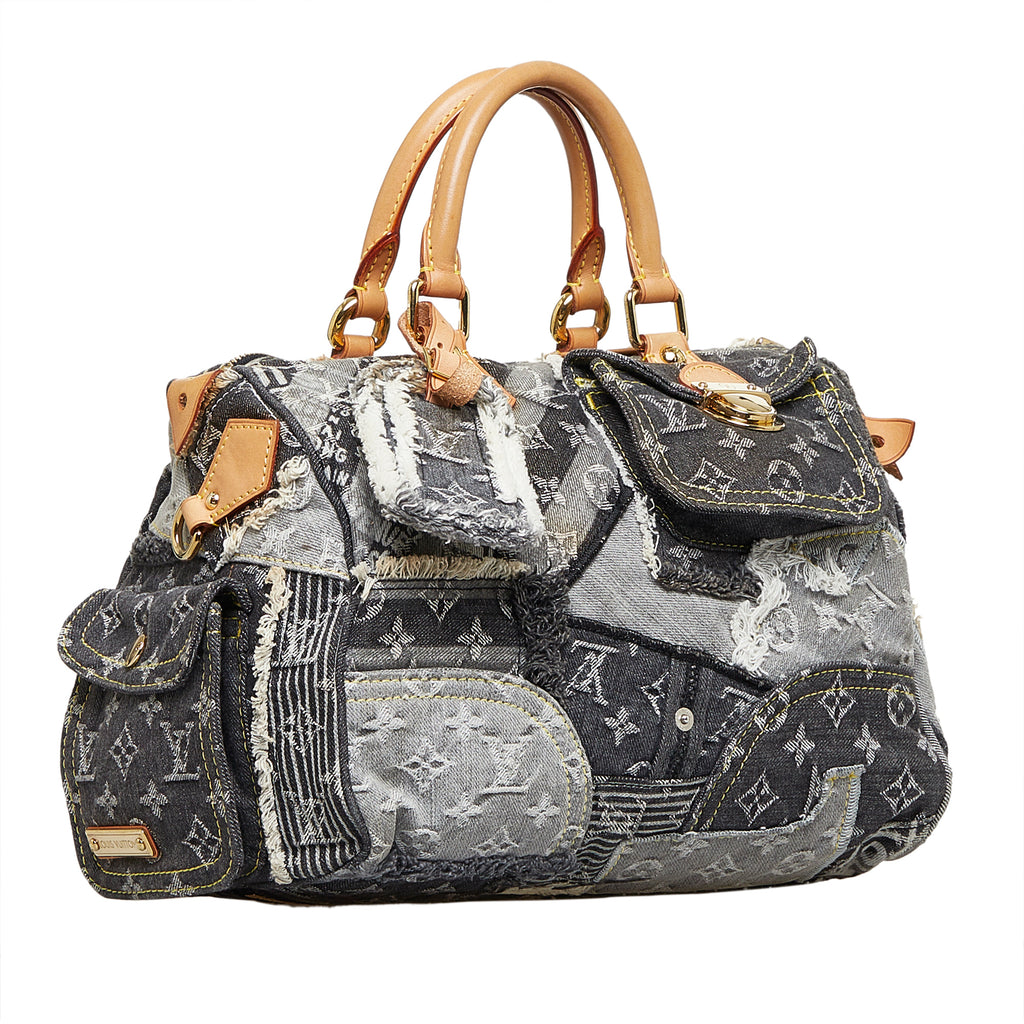 Preloved Louis Vuitton Monogram Denim Patchwork Speedy 30 Hand Bag TH1057 92123 $1000 off FLASH