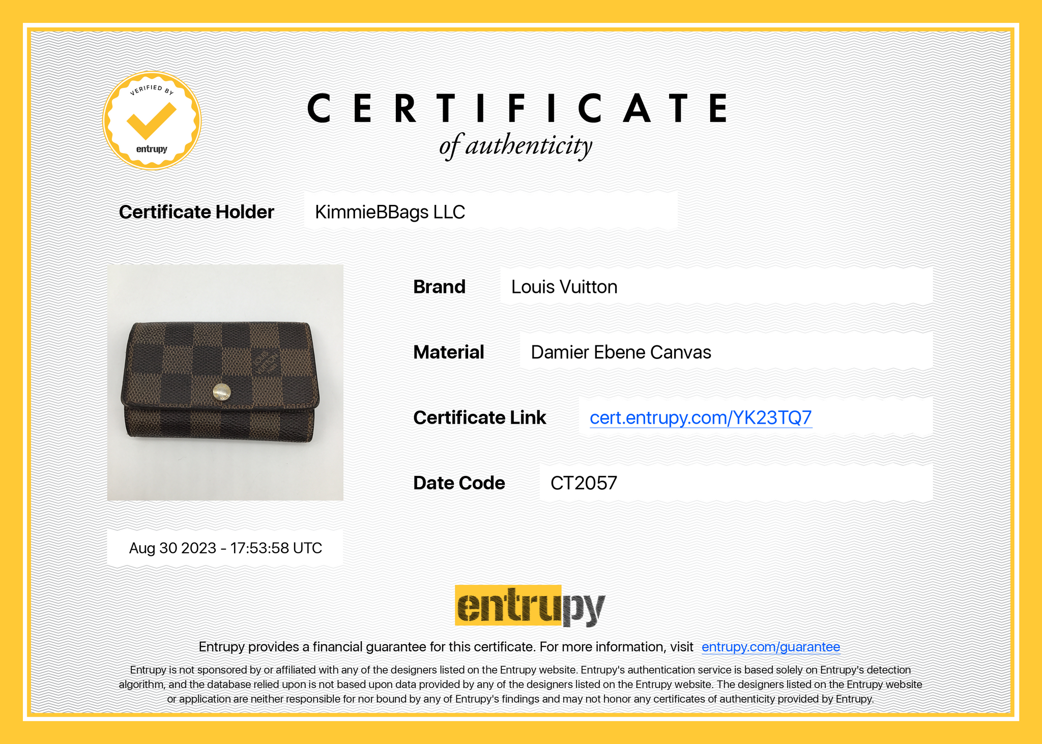 Preloved Louis Vuitton Damier Ebene 6 Key Holder CT2108 012523 –  KimmieBBags LLC