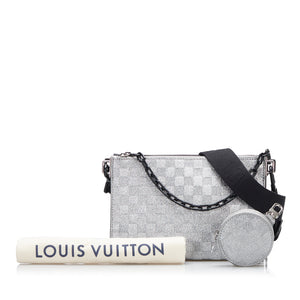 Preloved Louis Vuitton Black Damier Glitter In The Loop Trio Pouch M827BWJ 062023 $500 OFF