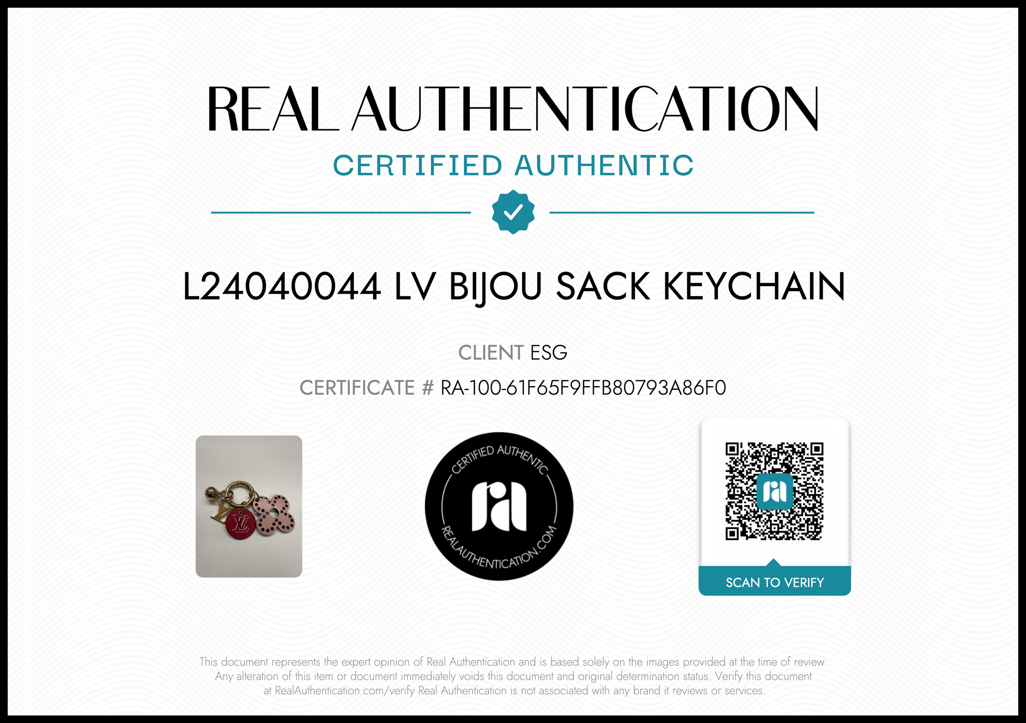 Preloved Louis Vuitton Gold Bijou Sack Keychain AM0158 043024B