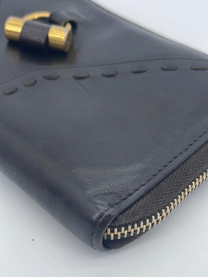 PRELOVED Saint Laurent Brown Leather Long Zippy Wallet 1645703661 051923