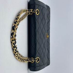 Chanel Black Chevron Lambskin Classic Double Flap Medium Q6BATU1IK0059