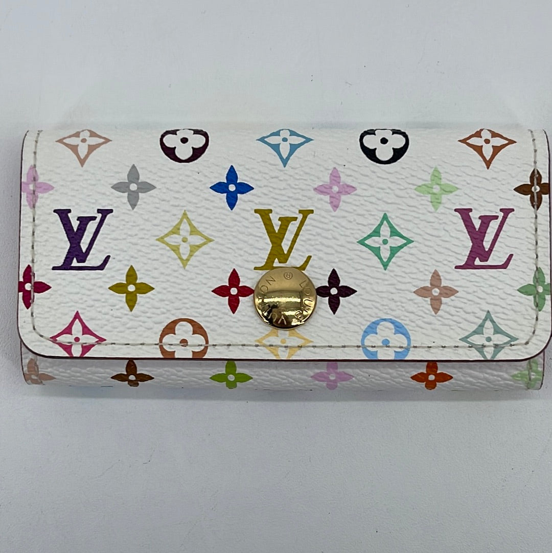 Preloved Limited Edition Louis Vuitton Murakami White Multicolore 4 Key Holder CT0110 060823