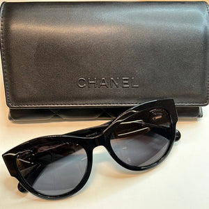 SNEAK PEAK 11 Preloved Chanel Black and Silver Sunglasses (Polarized) 11 052423 - $75 OFF