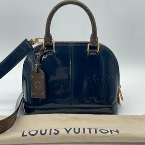 PRELOVED Louis Vuitton Blue Vernis Alma BB with Monogram Crossbody