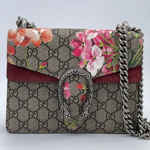 GUCCI Blue GG Blooms Coated Canvas Mini Dionysus Bag - The Purse
