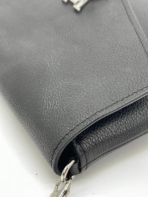 Preloved Louis Vuitton Black Leather Mylockme Chain Pochette TA1139 062323