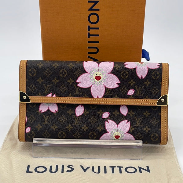 LOUIS VUITTON Monogram Cherry Blossom Porte Tresor International Wallet  Brown 40542
