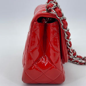 chanel red patent bag purse