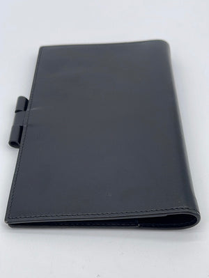 Preloved Hermes Black Leather Checkbook Holder SquareL3T1 060223 $150 OFF