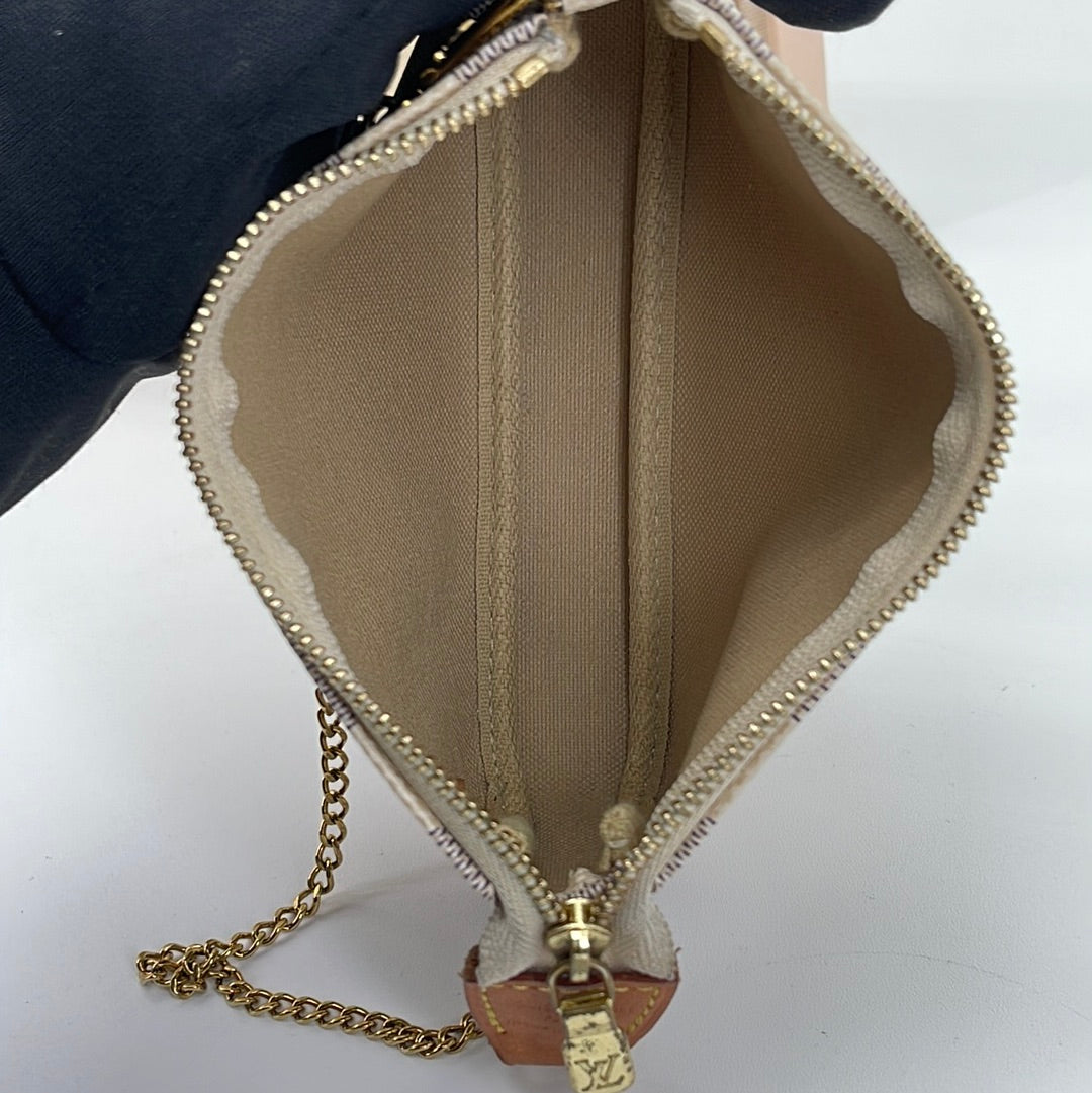 Authentic Louis Vuitton Mini Pochette Accessoires bag Azur With