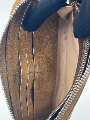 Preloved Chloe Paddington Gold Patent Leather Zip Around Wallet MRW387T 052323 $200 OFF