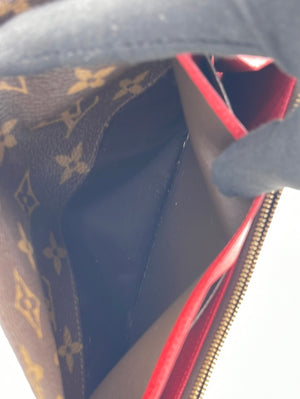 Preloved Louis Vuitton Monogram Emilie Wallet with Red Interior CA0110 –  KimmieBBags LLC