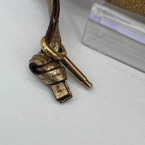 Preloved Chloe Paddington Gold Patent Leather Zip Around Wallet MRW387T 052323