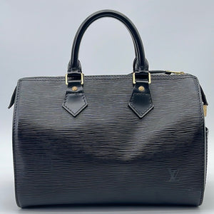 Louis Vuitton Black Epi Leather Noir Speedy 25 Boston Bag PM