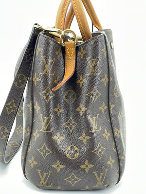 Louis Vuitton Montaigne mm Monogram Canvas Shoulder Bag Brown