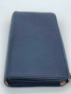 Preloved Louis Vuitton Blue Leather Zippy Long Wallet MI4189 051923