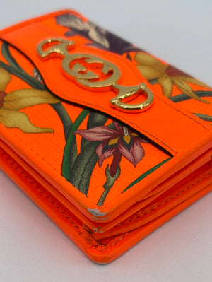 Preloved Gucci Orange Flora Horsebit Bifold Wallet 5363530959 052223