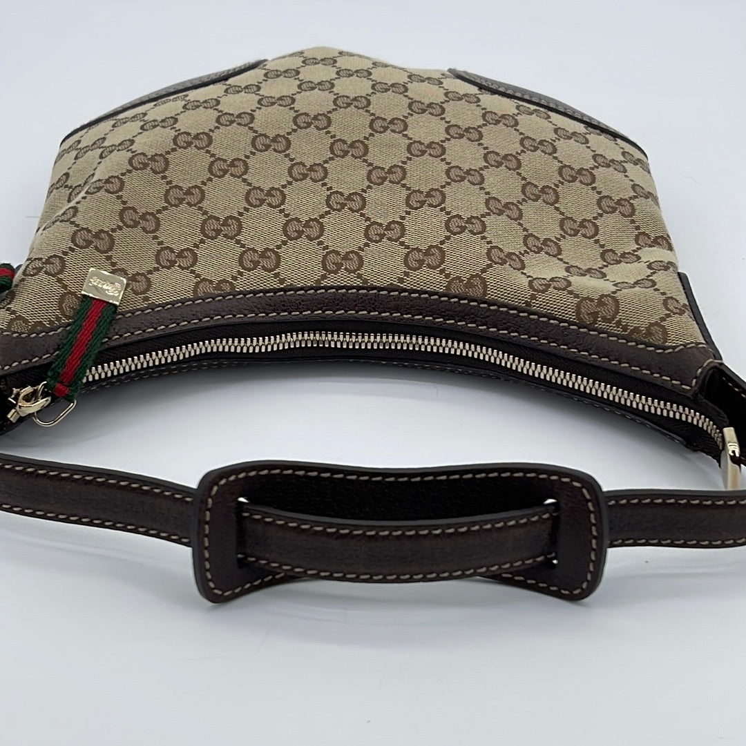 PRELOVED Gucci GG Canvas Princy Web Hobo Bag 162895002404 051823 $160 OFF DEAL