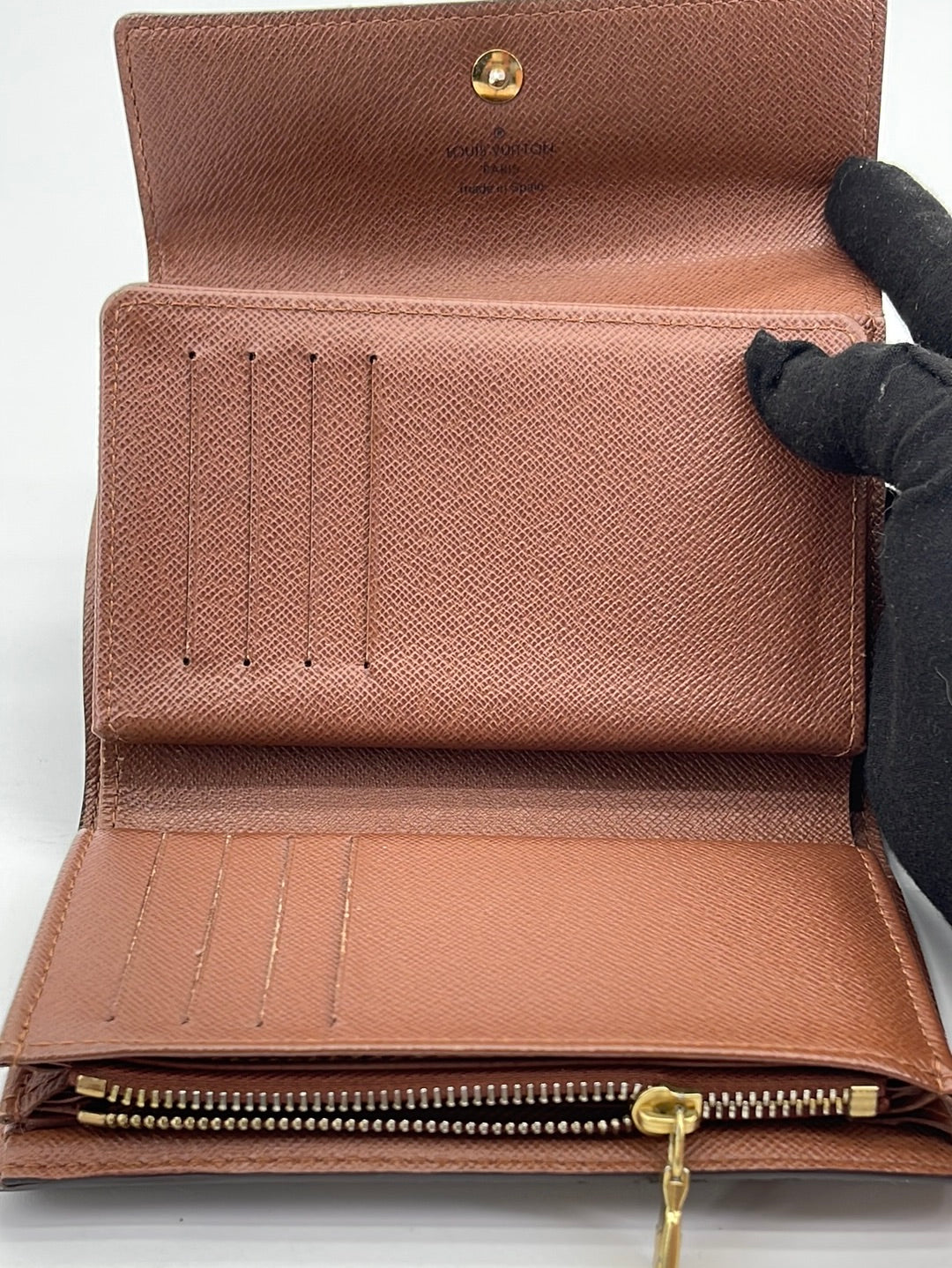 Auth Louis Vuitton Monogram Canvas Porte-Tresor Pochette Trifold Passport  Wallet