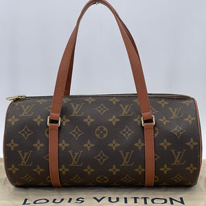 Louis Vuitton Papillon 30 Monogram Canvas Hand Bag + Pouch For