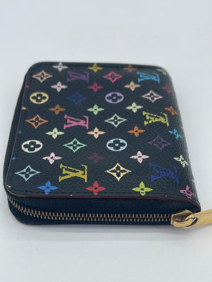 PRELOVED Louis Vuitton Black Multicolor Monogram Mini Zippy Wallet TH2048 052223 - $60 OFF