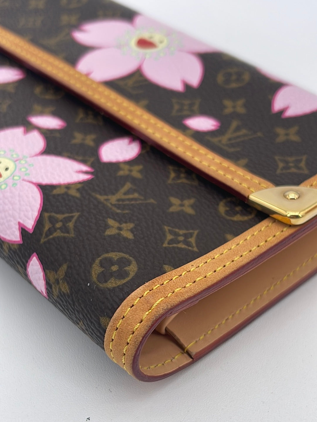 Louis Vuitton Limited Edition Cherry Blossom Monogram Canvas Porte Monnaie  Plat - Yoogi's Closet
